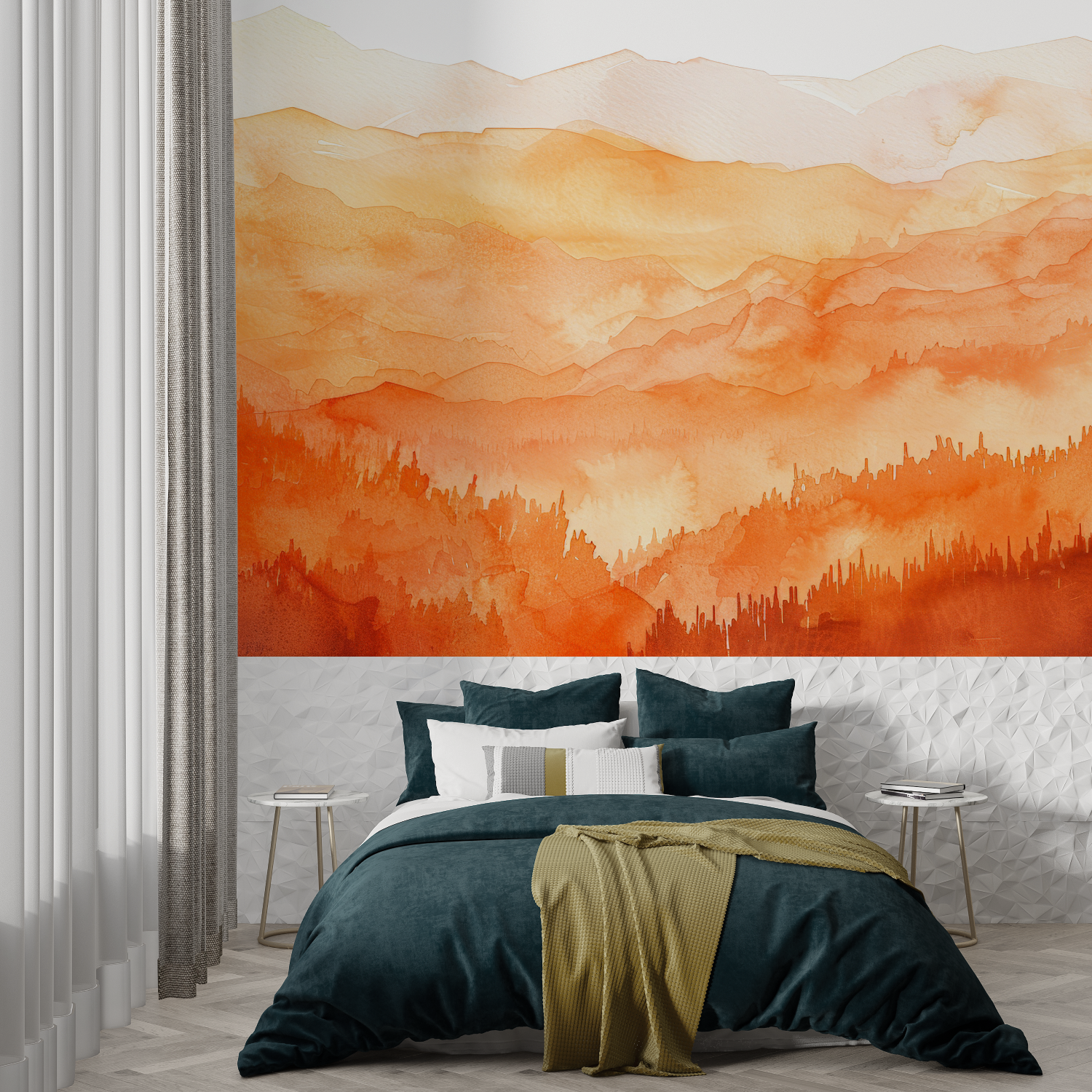 Orange Landscape Wallpaper | Murals Wallpaper