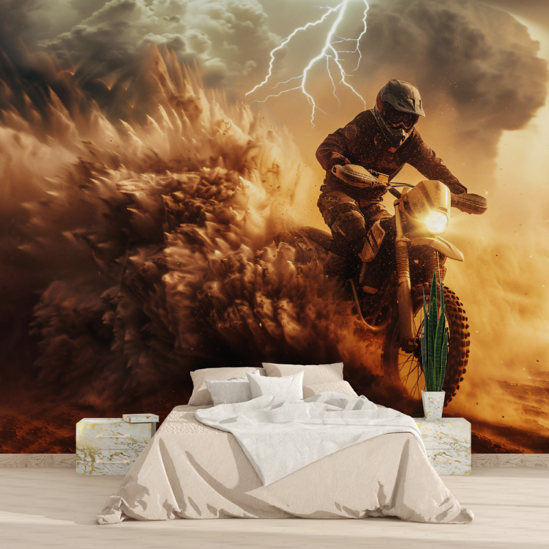 Desert Fire Motocross Wallpaper | Murals Wallpaper