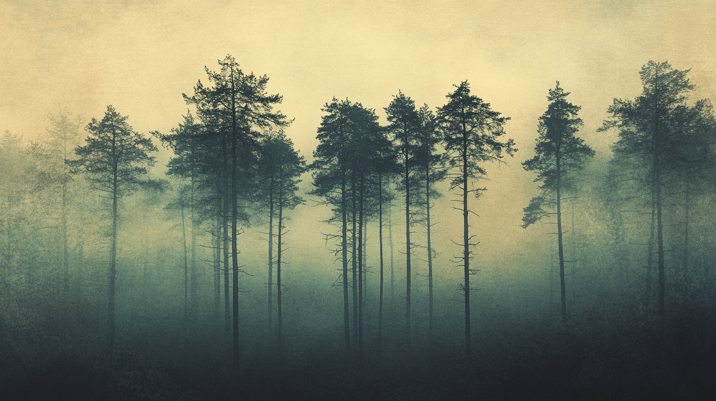 Watercolor Forest Wallpaper Wrapped in Mist | Murals Wallpaper