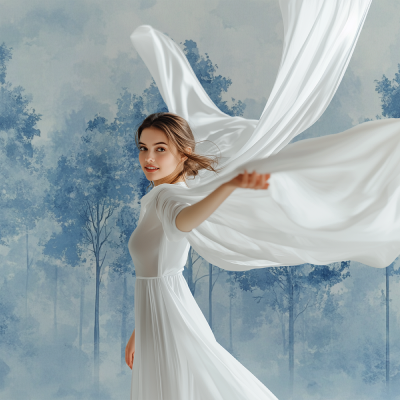 White Blue Tree Wallpaper | Murals Wallpaper