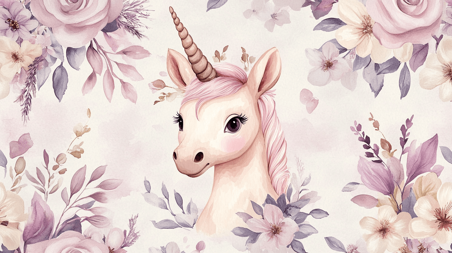 Unicorn Girl Wallpaper for Bedroom Decor | Murals Wallpaper