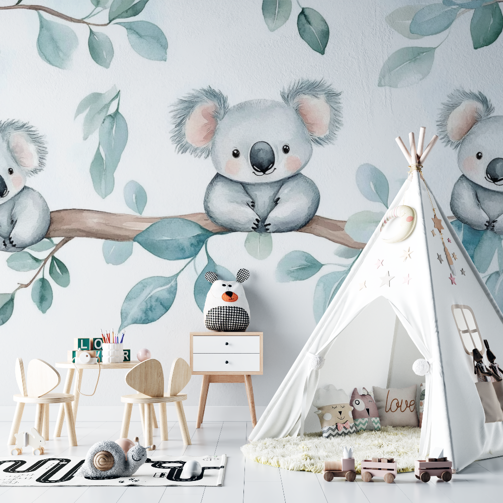 Pastel Koala Cocoon Wallpaper | Murals Wallpaper
