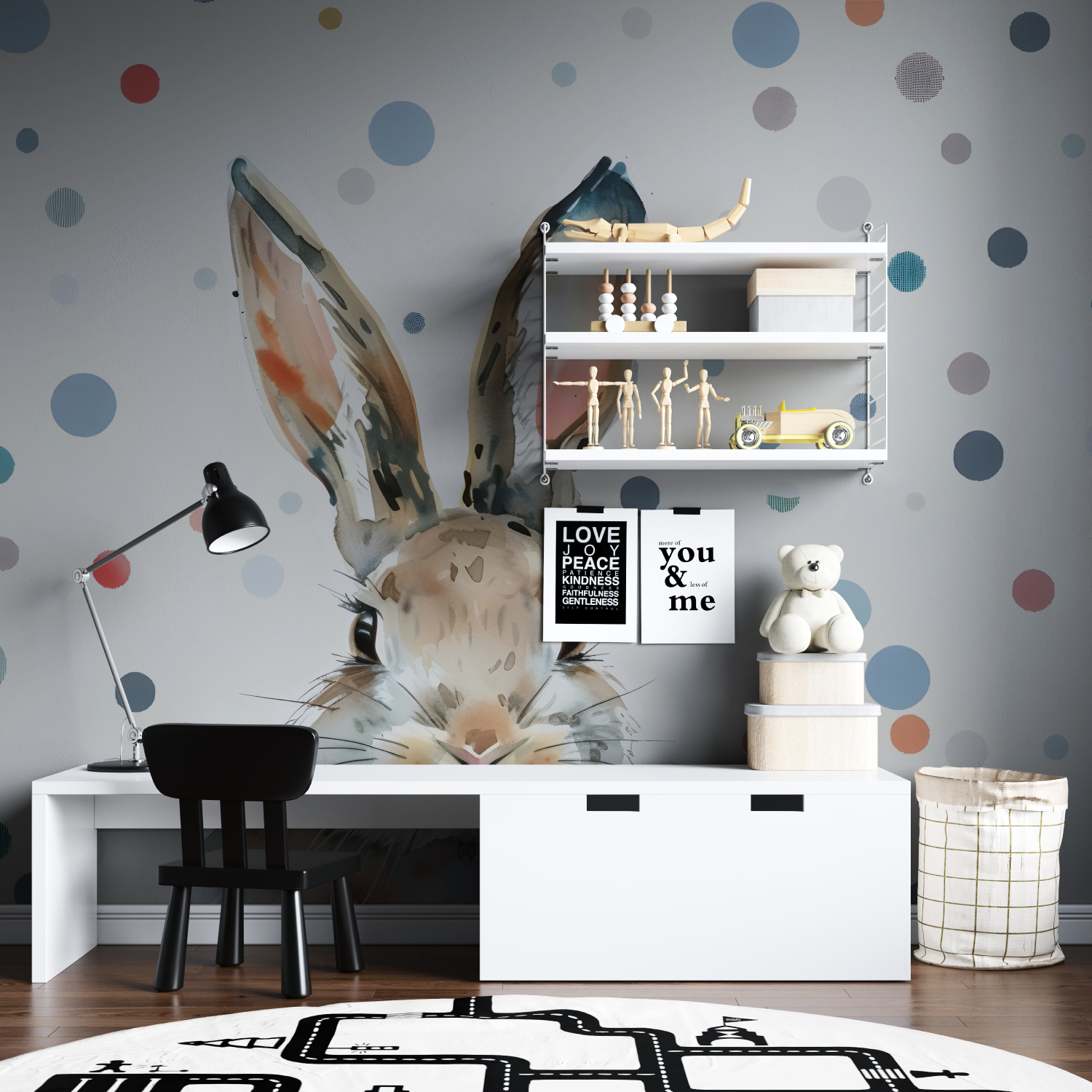 Hasen-Tapete für Kinder | Wandtapeten