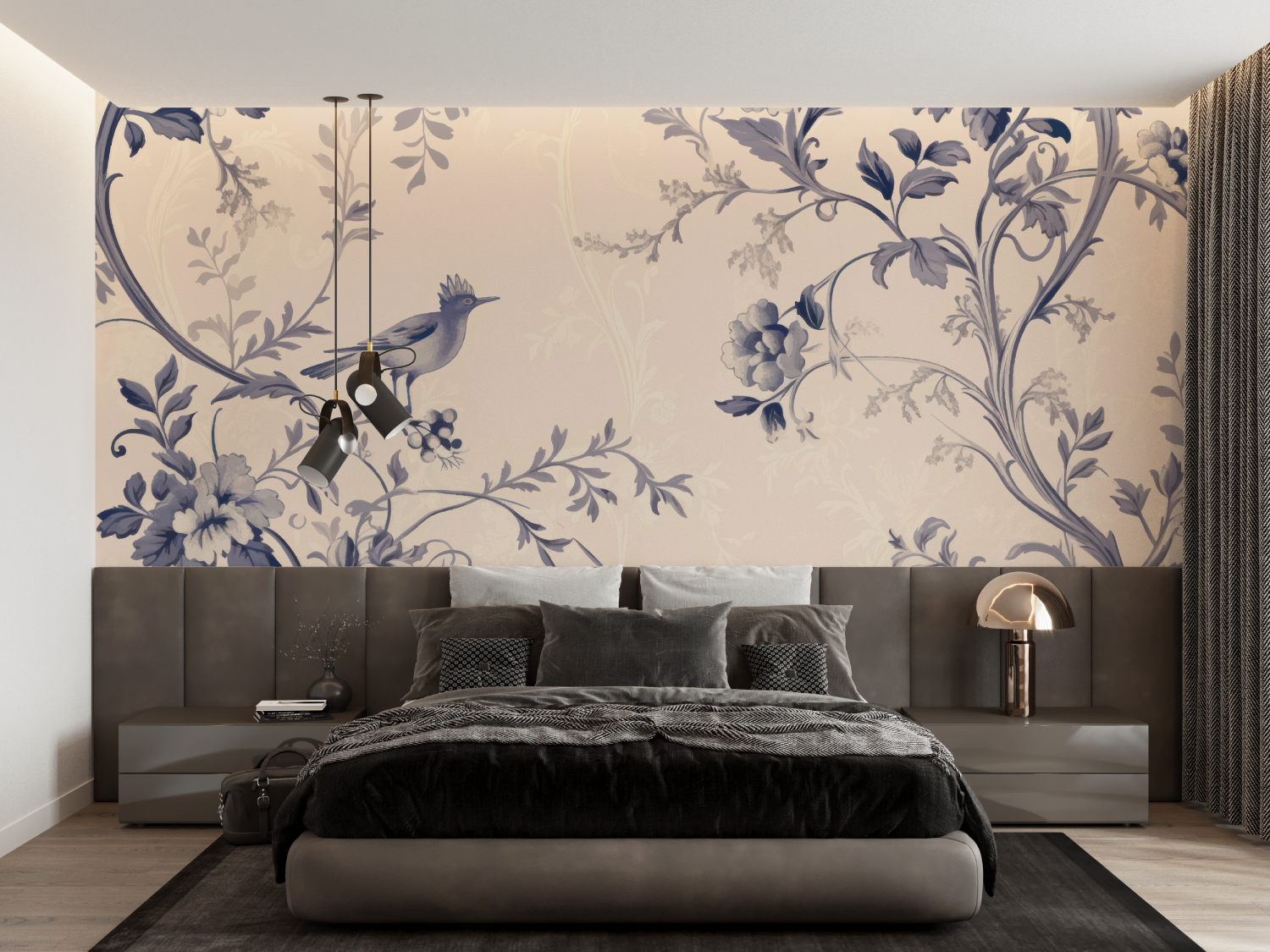 Toile de Jouy Wallpaper in Blue | Murals Wallpaper