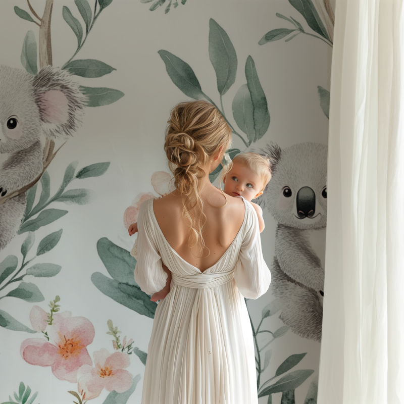 Koala-Tapete in einem luftigen Garten | Wandtapete