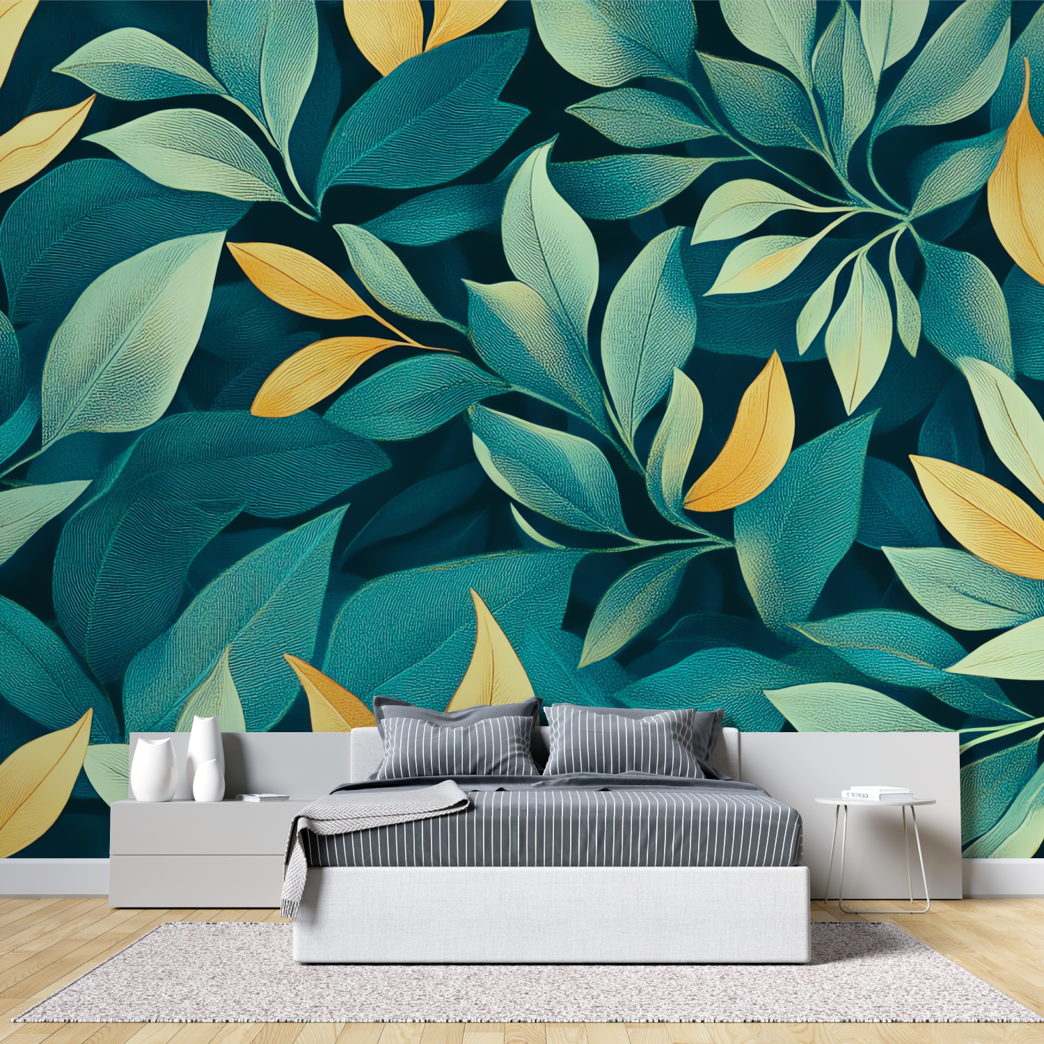 Teal Wallpaper for Living Room | Murals Wallpaper