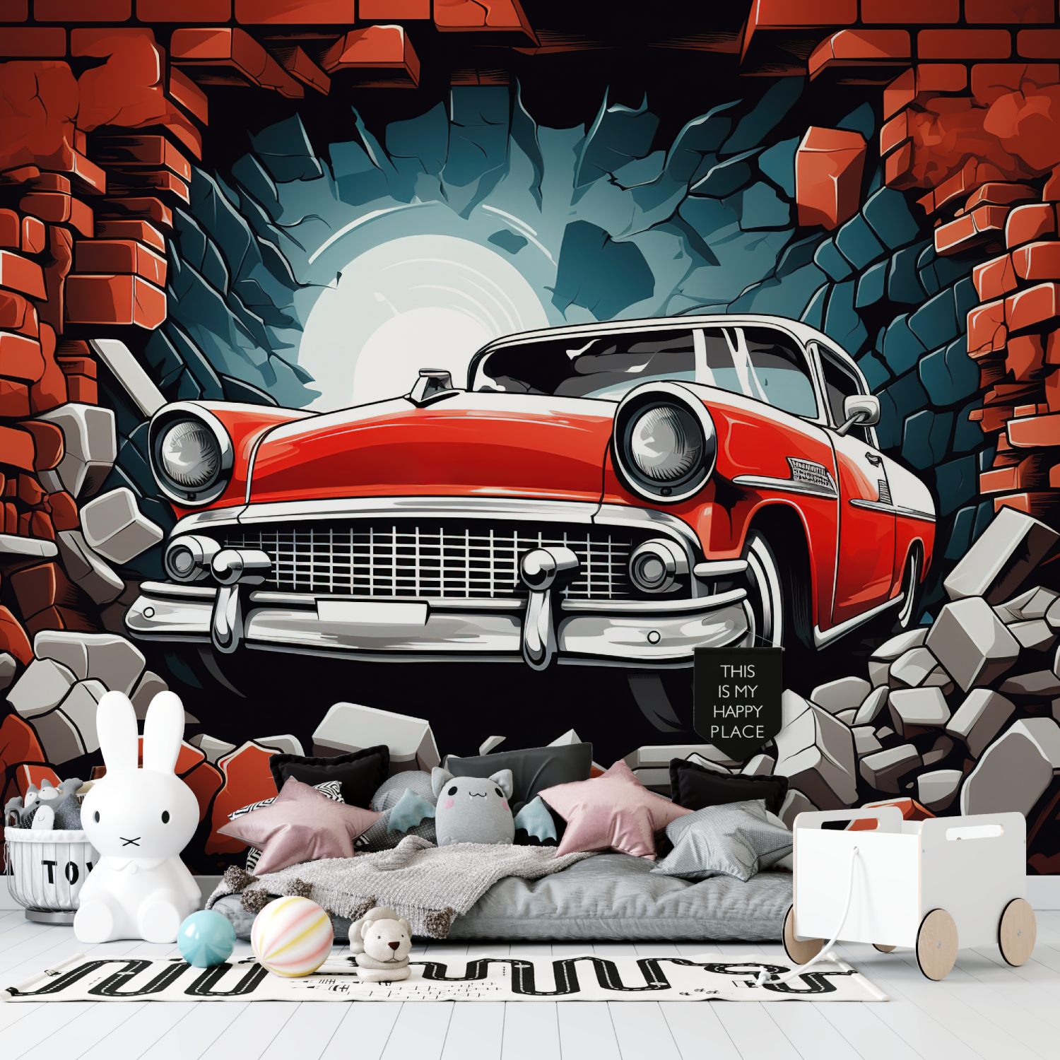 Vintage Car Wallpaper for Kids | Murals Wallpaper