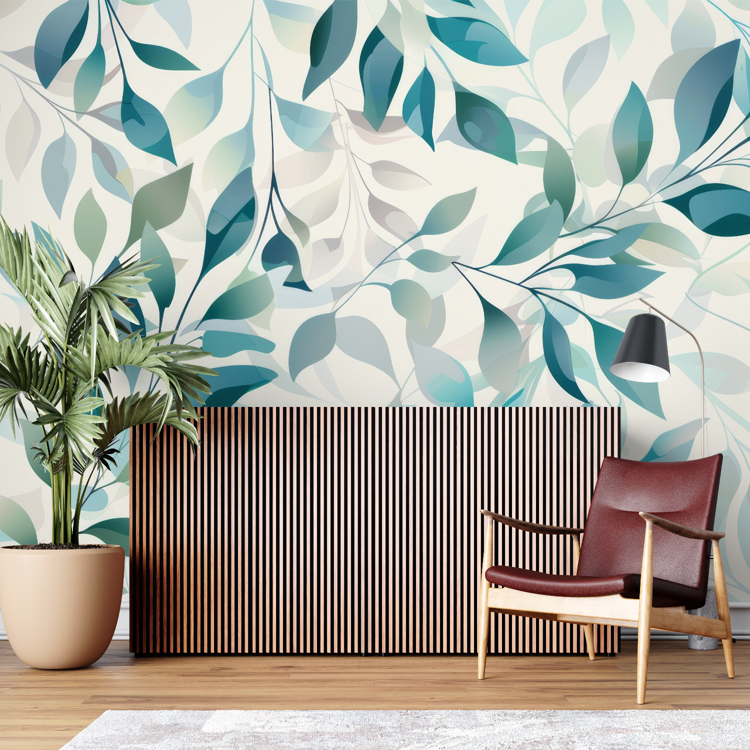 Blaue und grüne Tapete | Murals Wallpaper