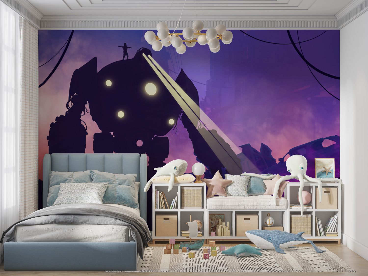 Future Robot Nighttime Wallpaper | Murals Wallpaper