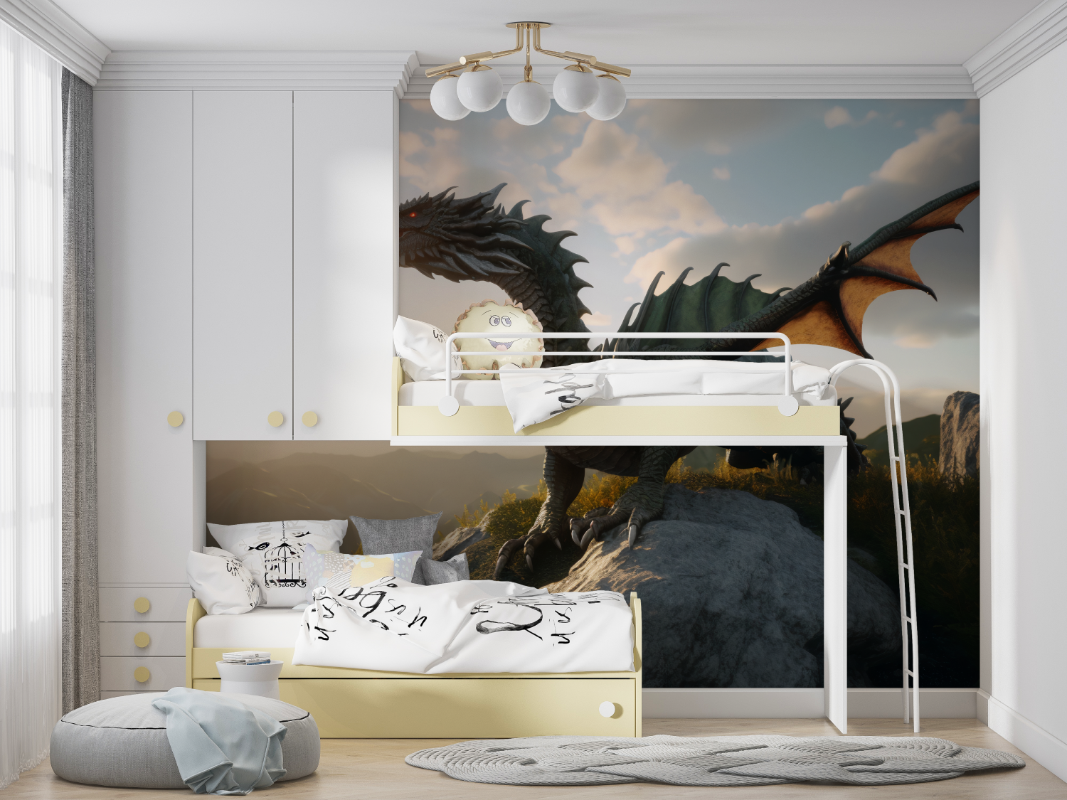 Tapeten Dinosaurier Drache – Manga-Held