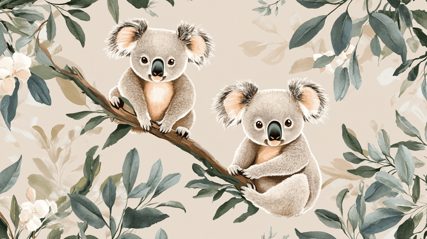 Koala Wallpaper on Soft Sand Background | Murals Wallpaper