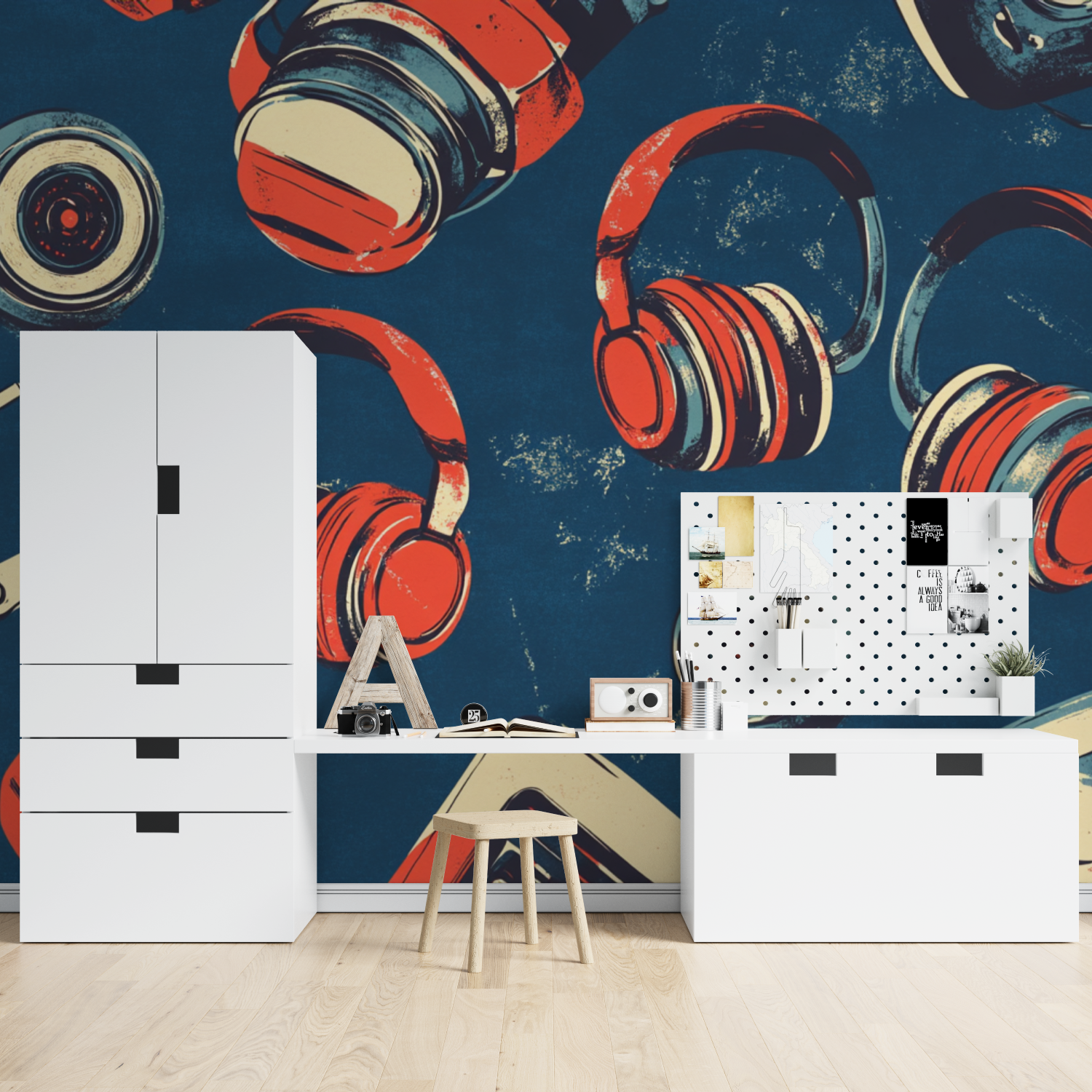 Retro Gaming Headset Wallpaper | Murals Wallpaper