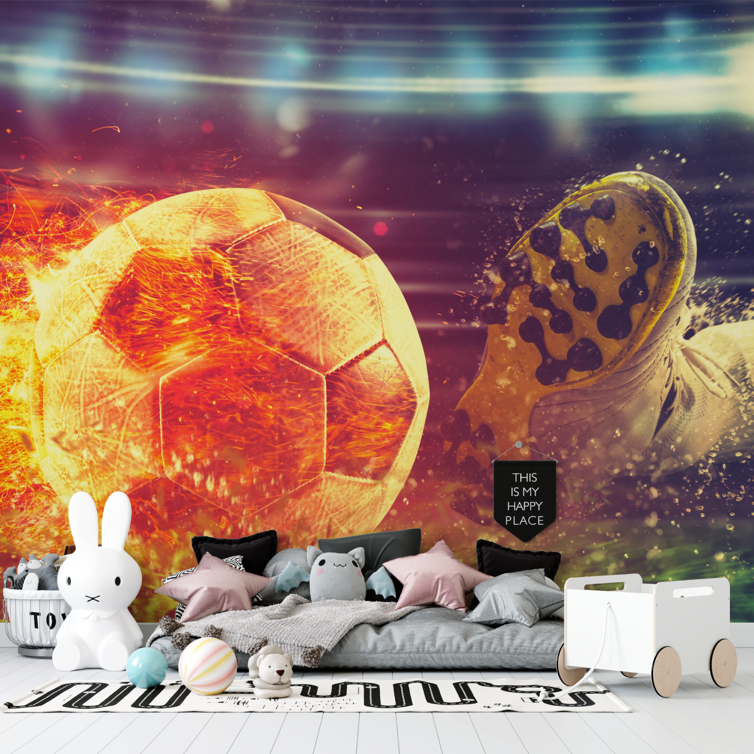 Football Balloon Wallpaper for Boys' Room | Murals Wallpaper