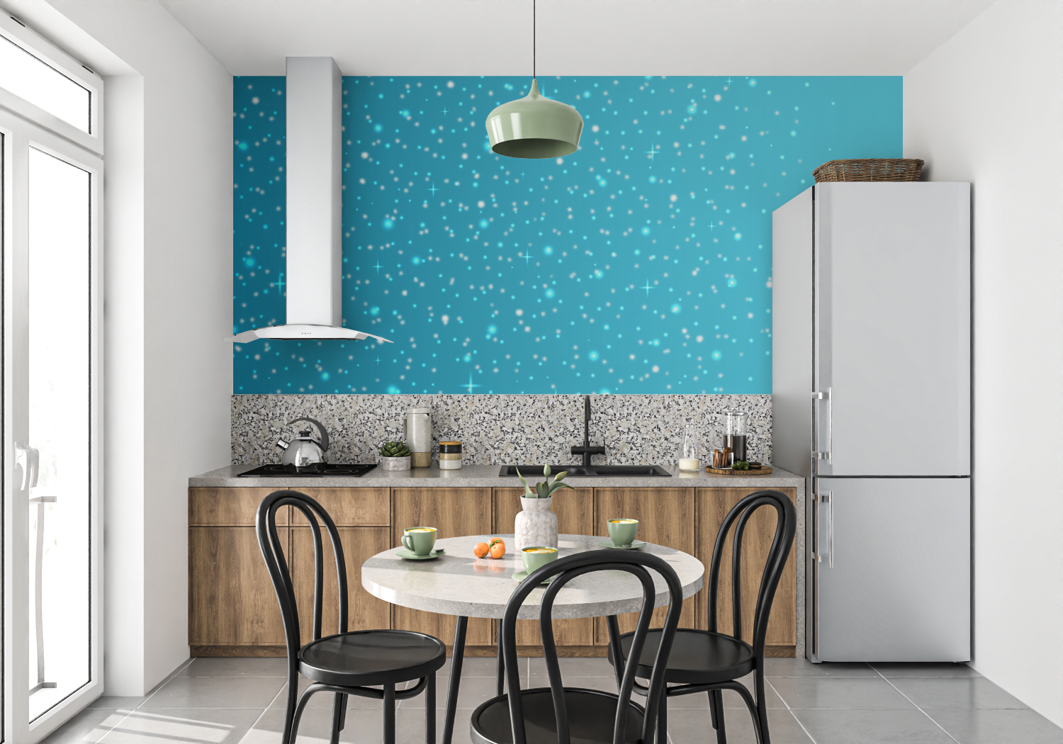 Turquoise Glitter Wallpaper | Murals Wallpaper