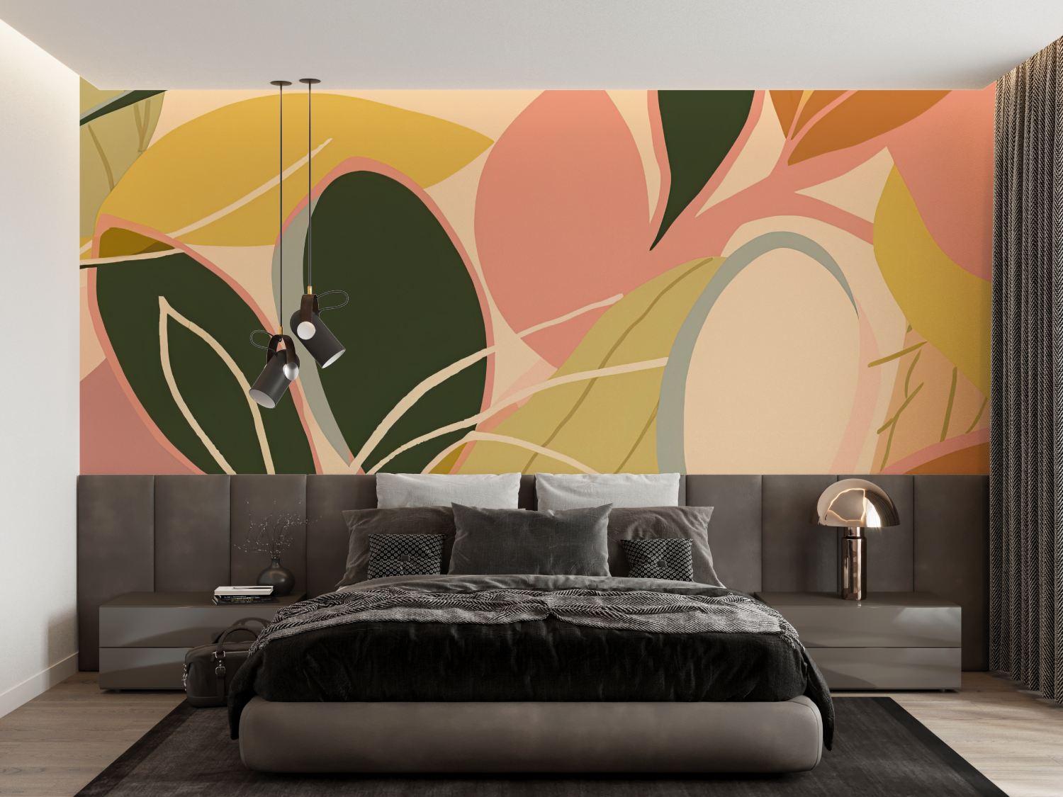 Green and Terracotta Wallpaper | Murals Wallpaper