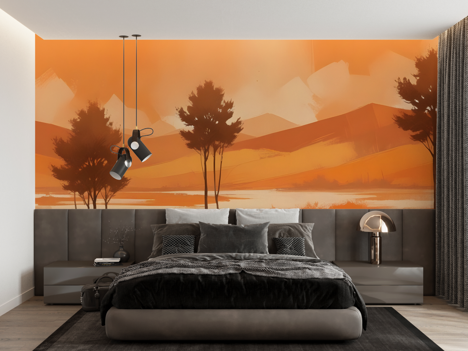 Orange Panoramic Wallpaper | Murals Wallpaper