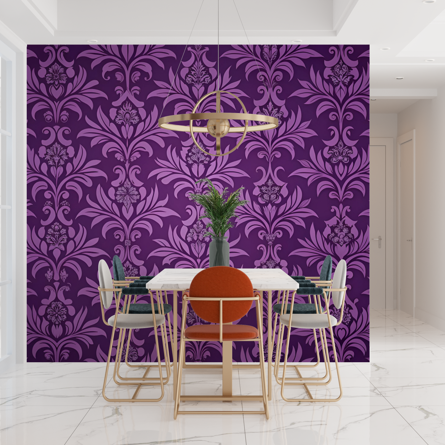 Baroque Purple Wallpaper | Murals Wallpaper
