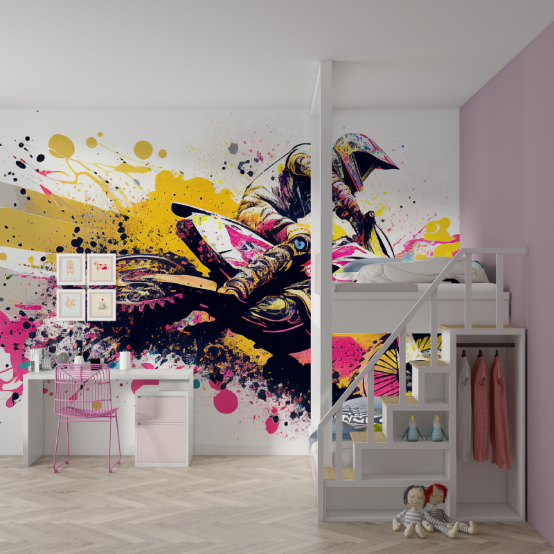 Girl's Motocross Graffiti Wallpaper | Murals Wallpaper