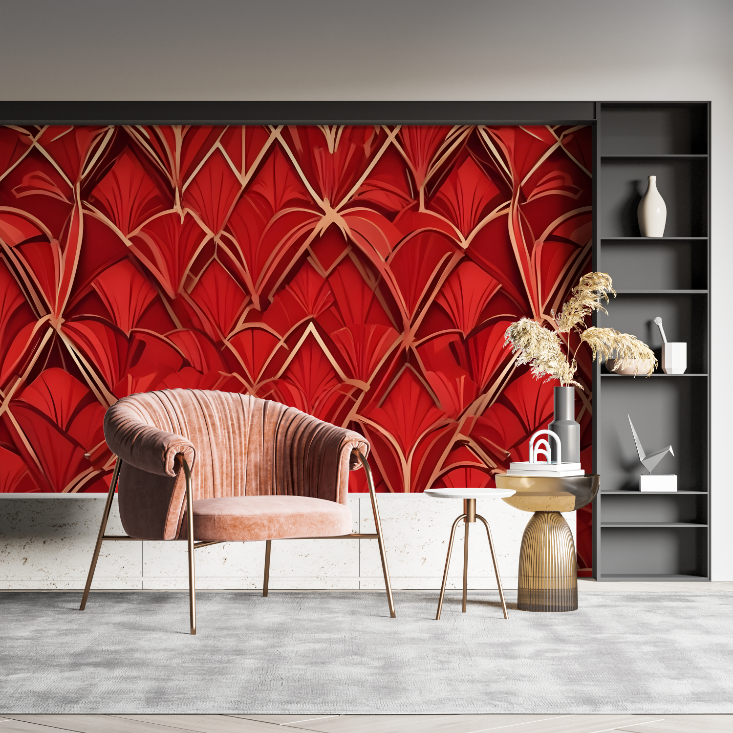Art Deco Red Wallpaper | Murals Wallpaper