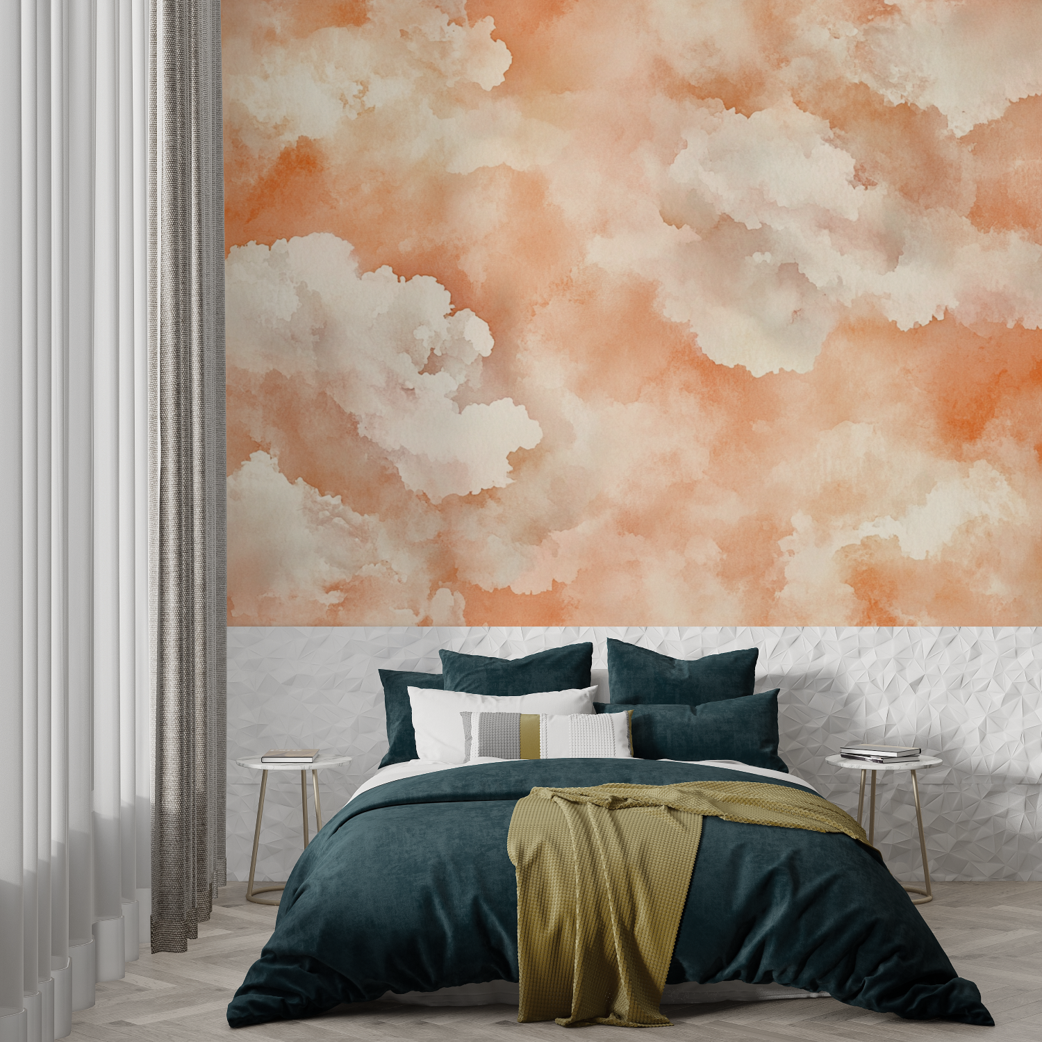 Papel de parede Pastel Cloudy Sky Terracotta | Murais Papel de parede
