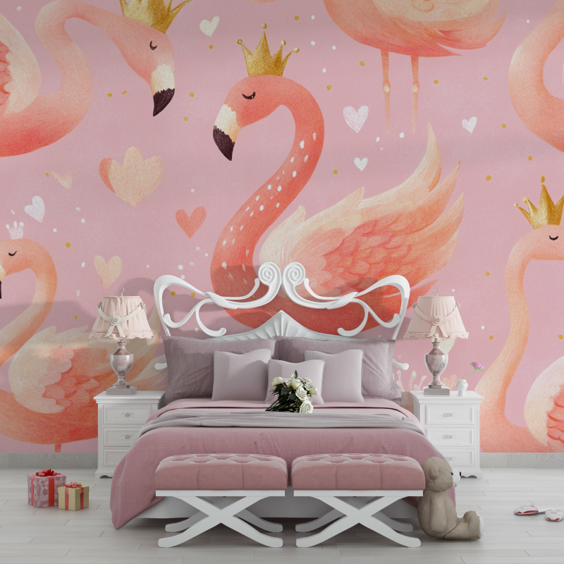 Princess Pink Flamingo Wallpaper | Murals Wallpaper