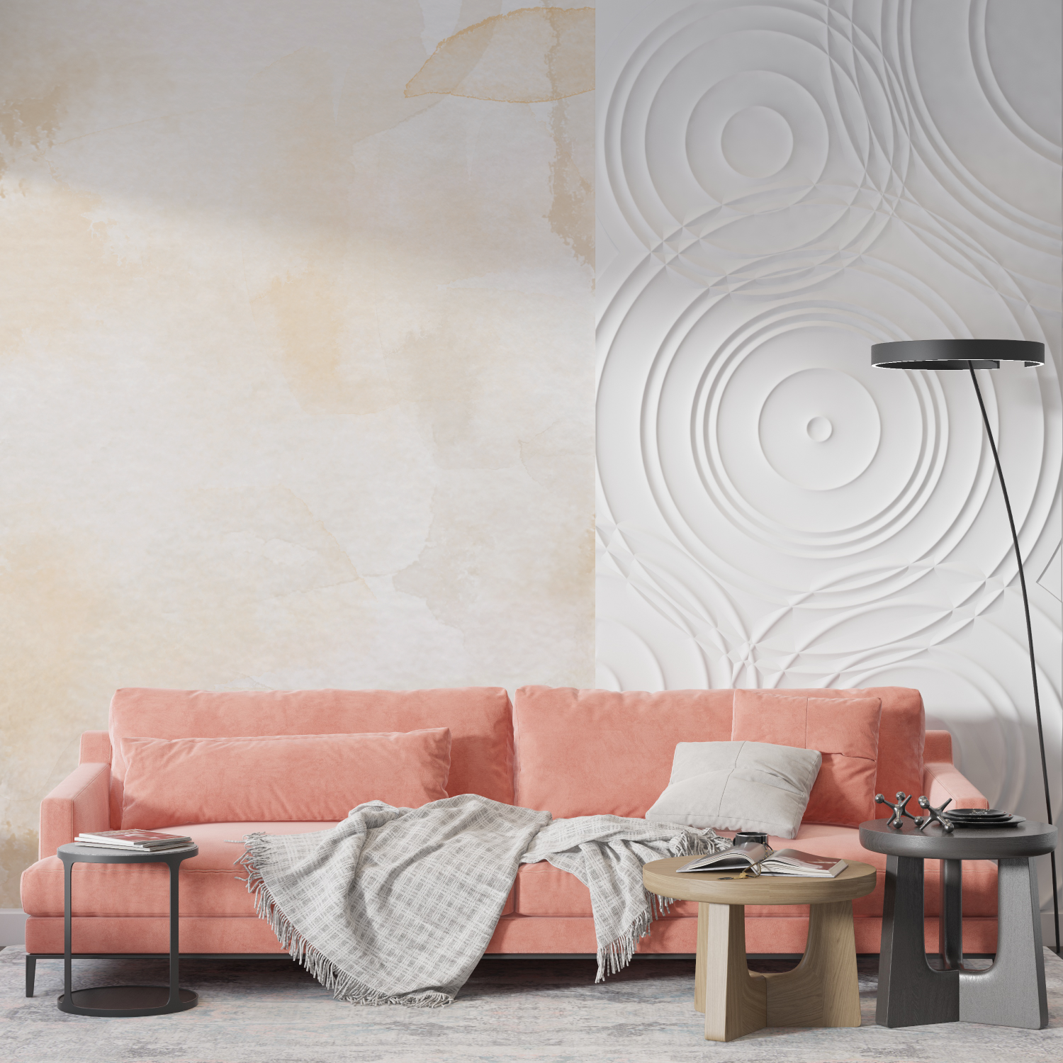 Delicate Beige Watercolor Wallpaper | Murals Wallpaper