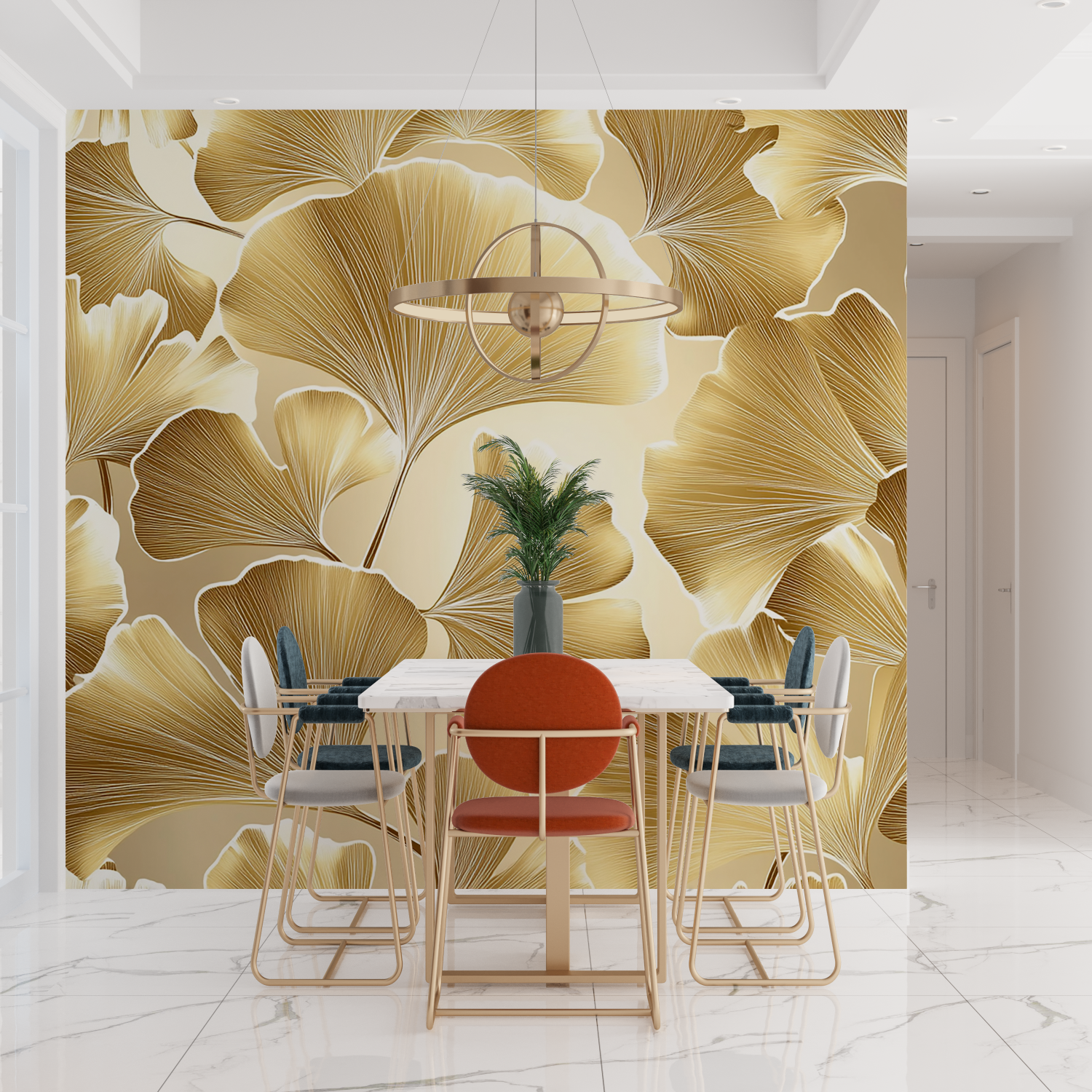 Gold gemusterte Tapete | Wandbilder Tapete