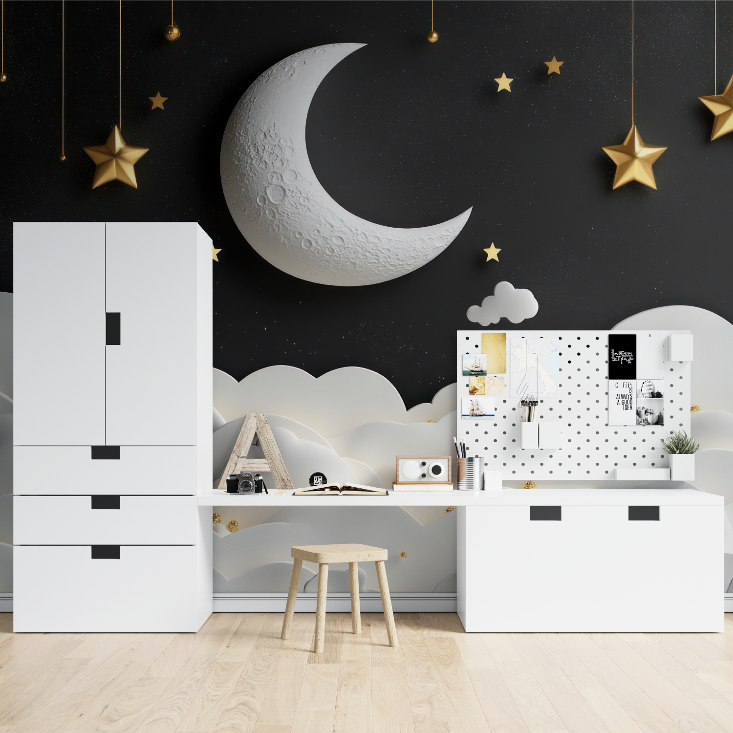 3D Moon Wallpaper for Kids | Murals Wallpaper