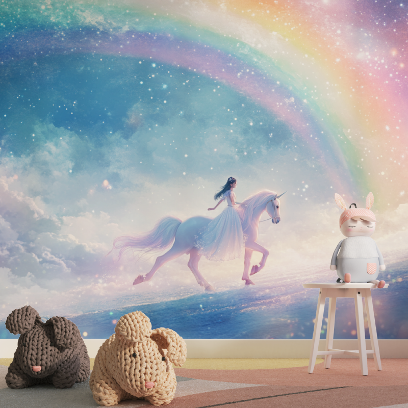 Unicorn Riding Wallpaper | Murals Wallpaper