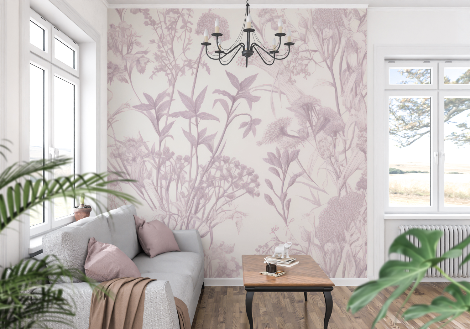 Gray Mauve Wallpaper | Murals Wallpaper