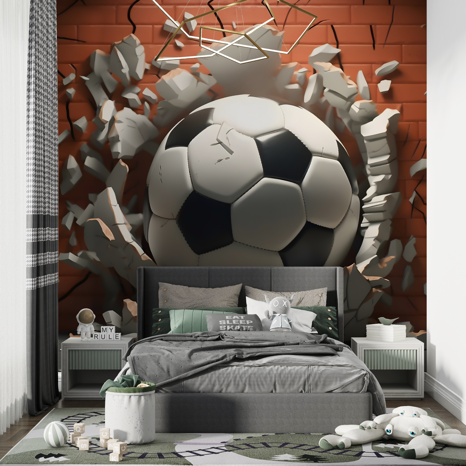 3D Soccer Wallpaper for Boys | Murals Wallpaper