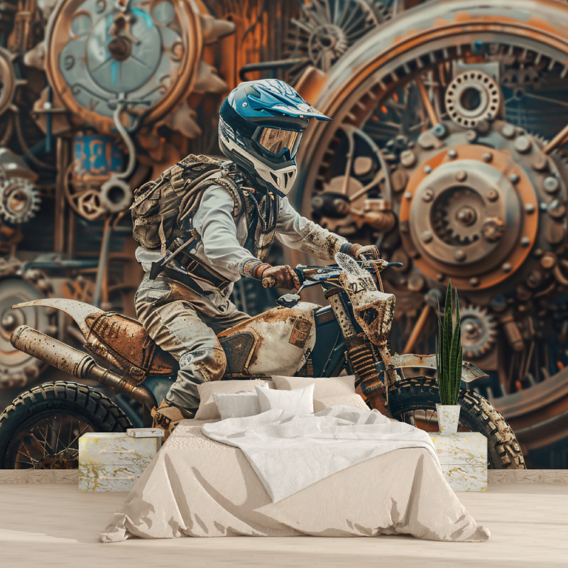 Industrielle Motocross-Tapete | Wandbilder