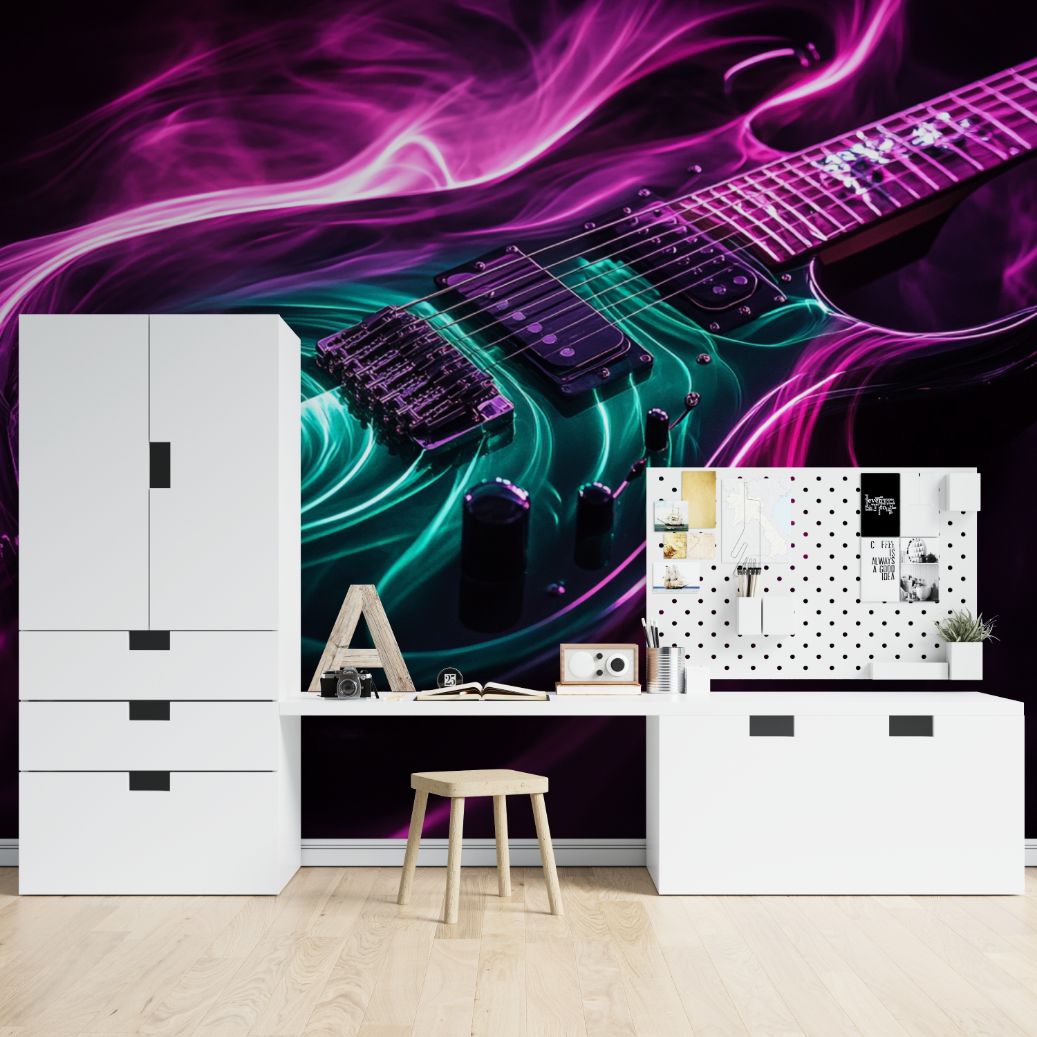 Emerald Guitar Wallpaper | Murals Wallpaper