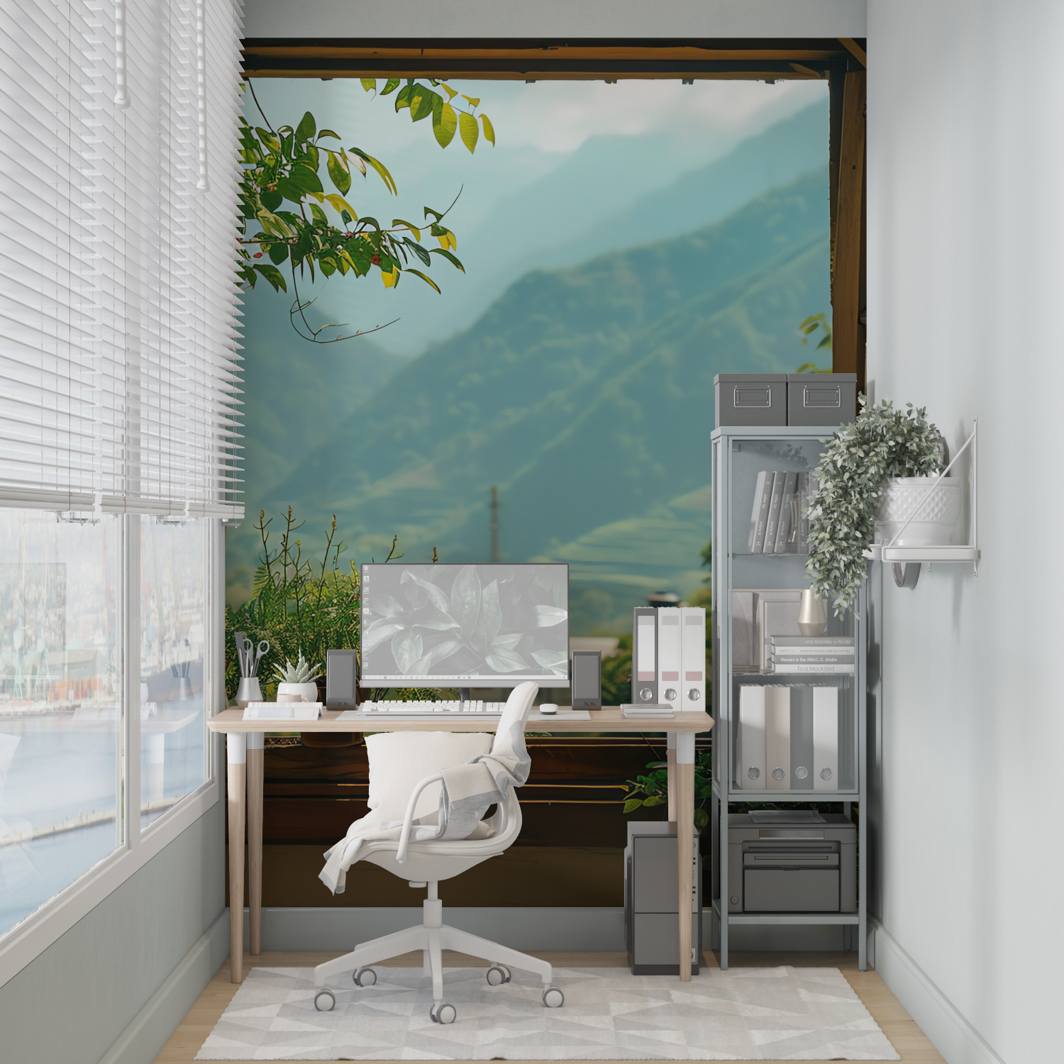 3D-Tapete mit offenem Fenster | Wandbildtapete