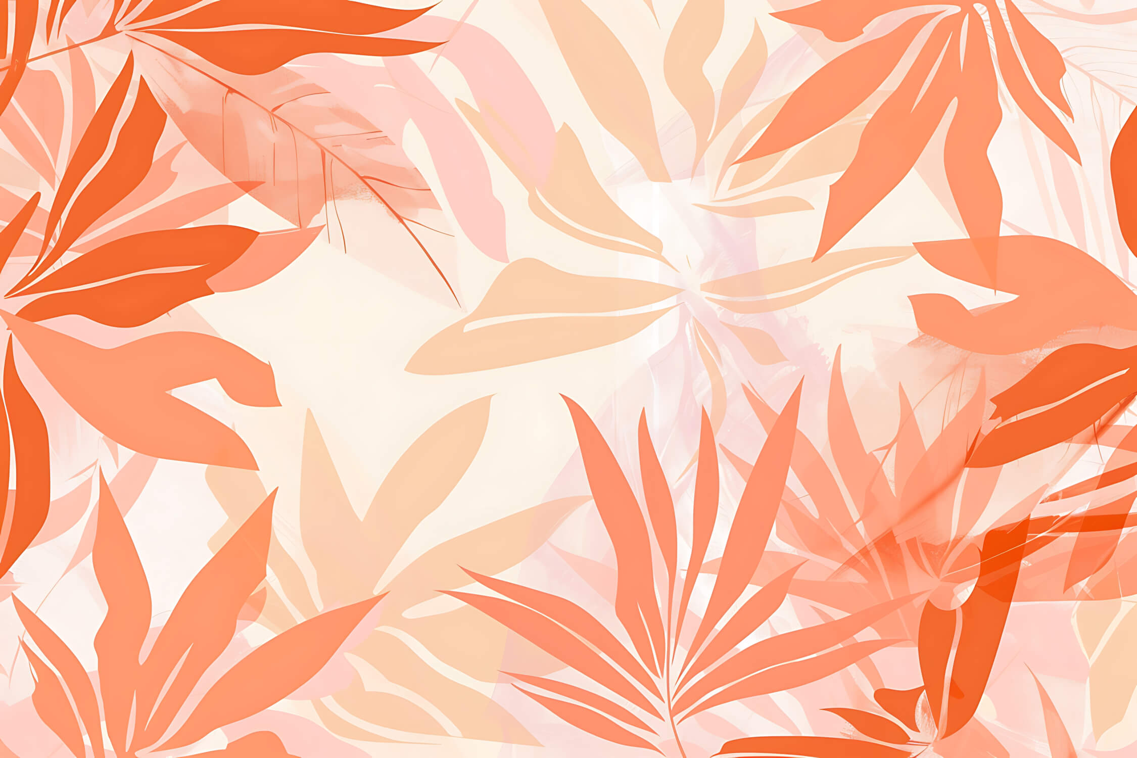 Orange Tropical Print Wallpaper | Murals Wallpaper