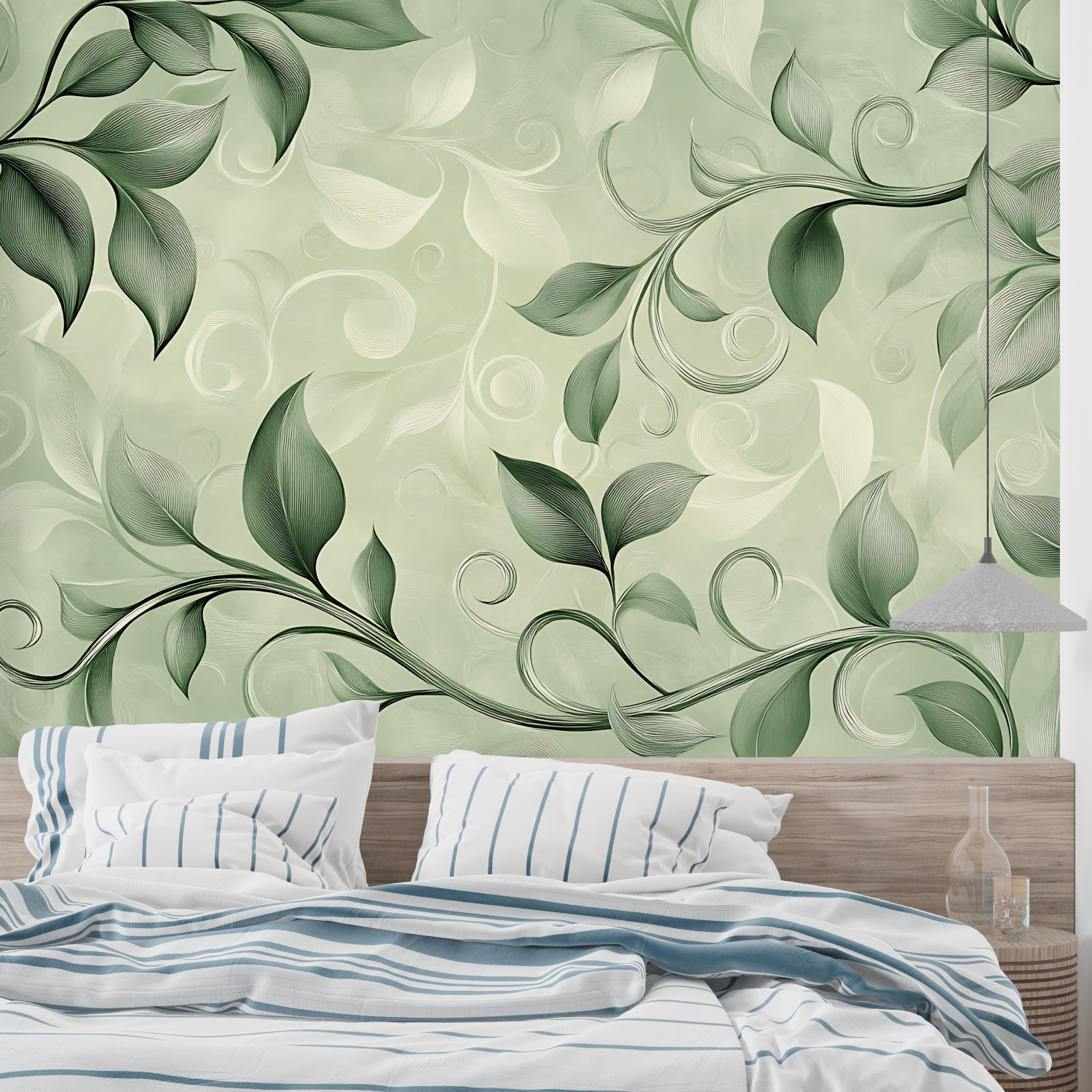Living Room Green Wallpaper | Murals Wallpaper