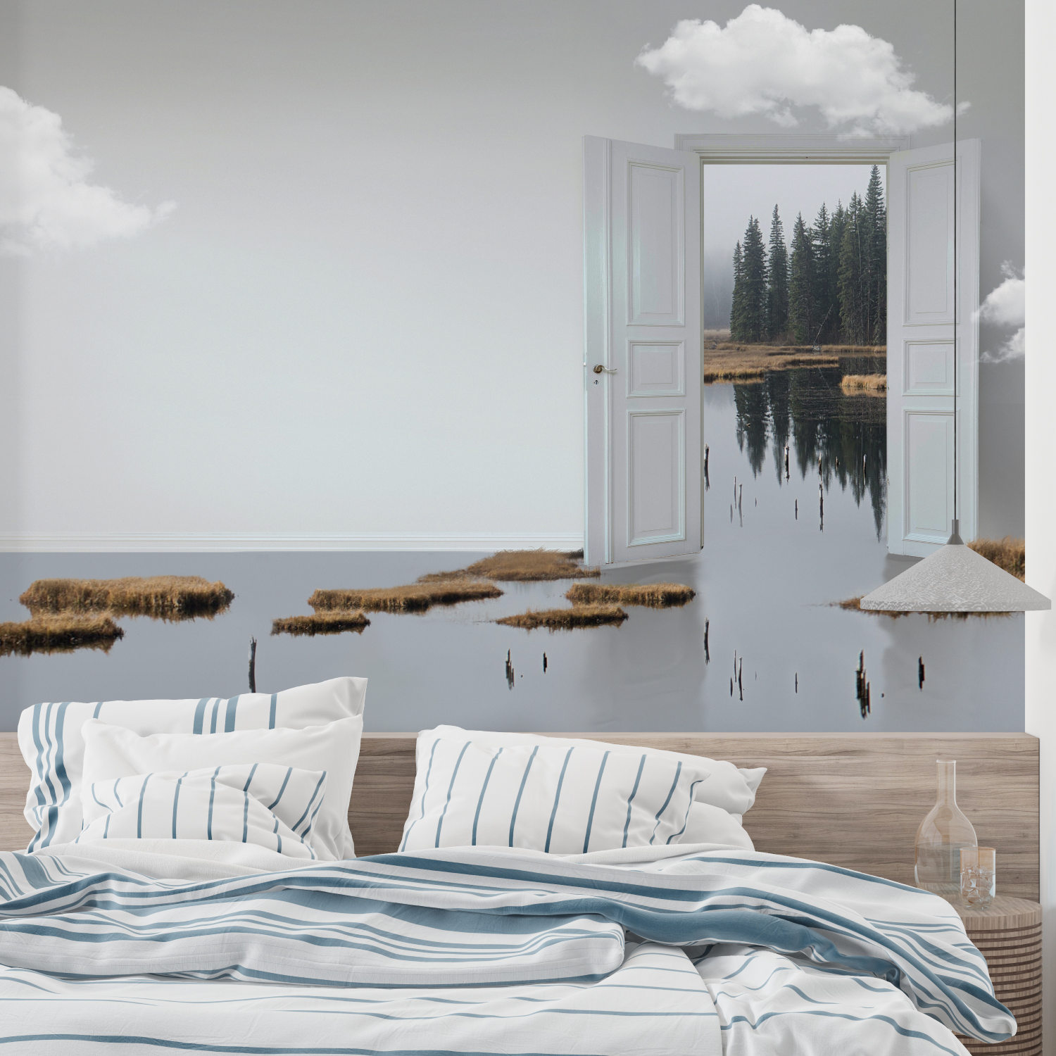 3D Wall Mural Door Trompe L'Oeil | Murals Wallpaper