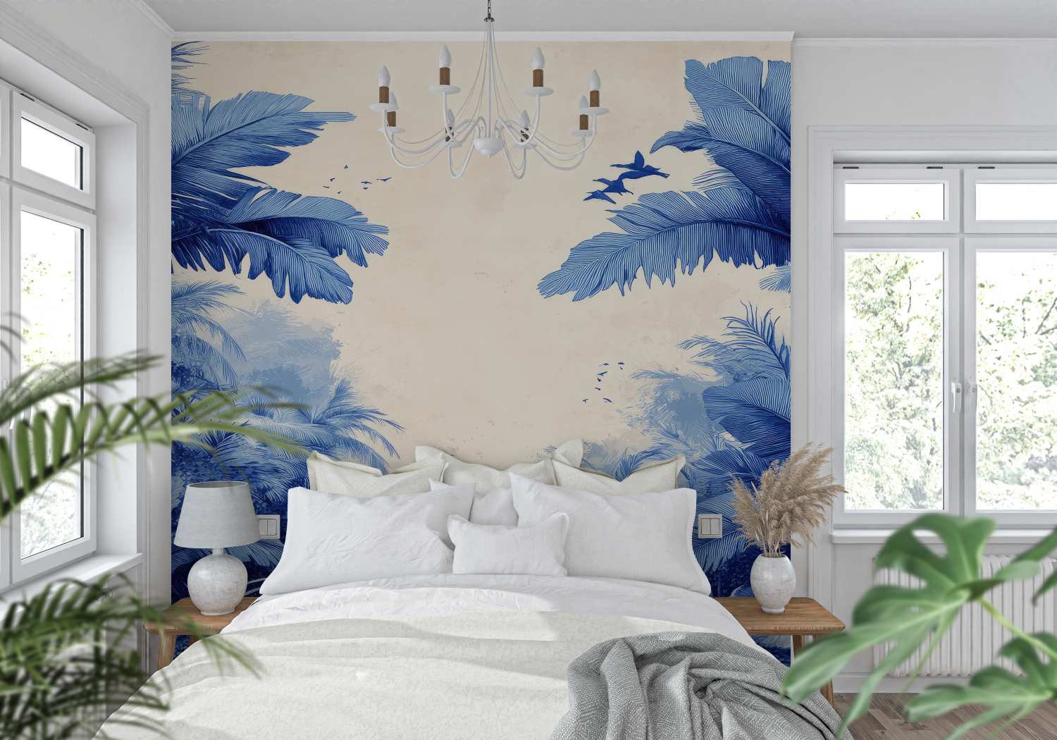 Exotic Blue Landscape Mural Wallpaper | Murals Wallpaper