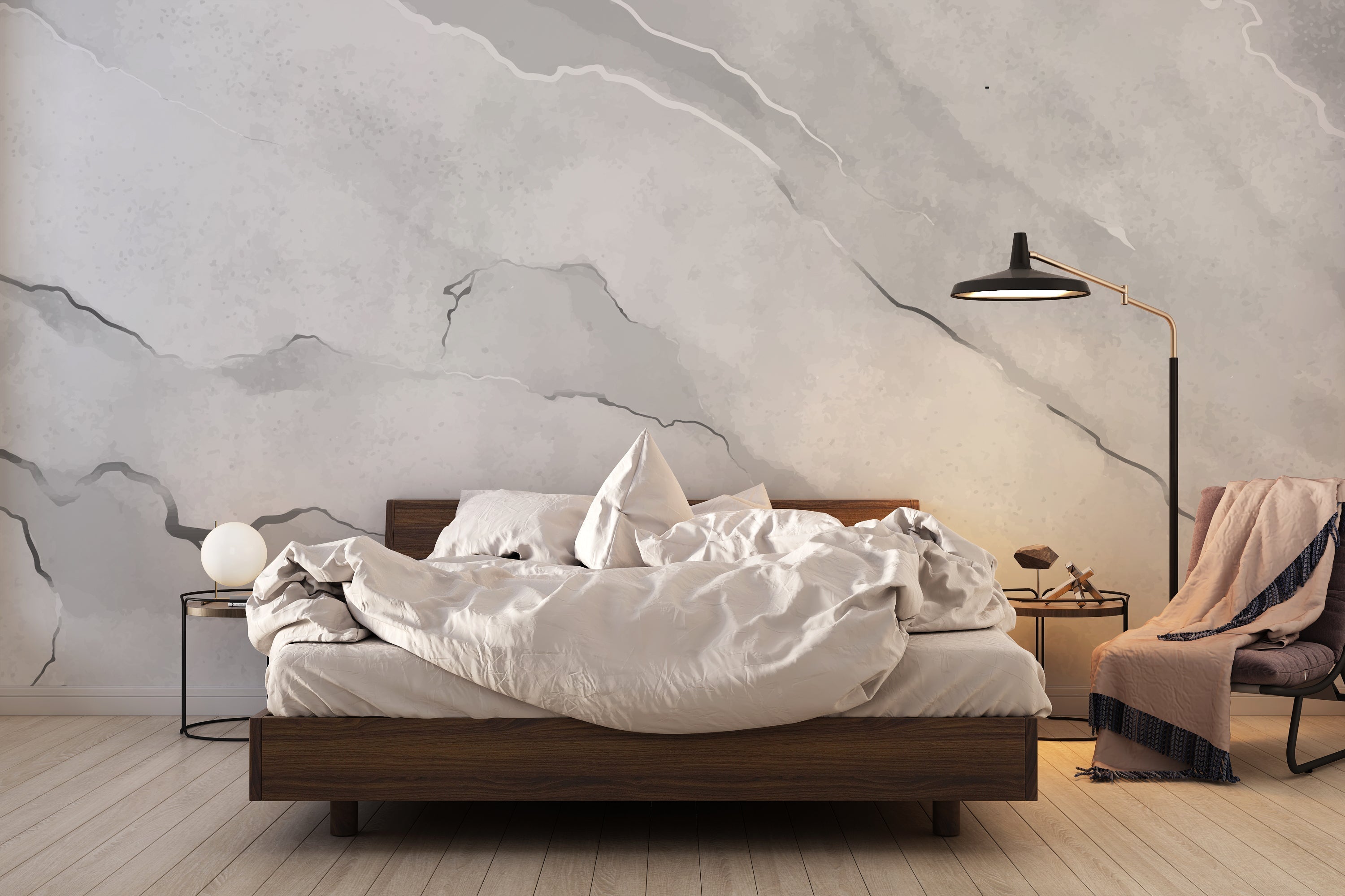 Papier Peint Salle De Bain Effet Marbre