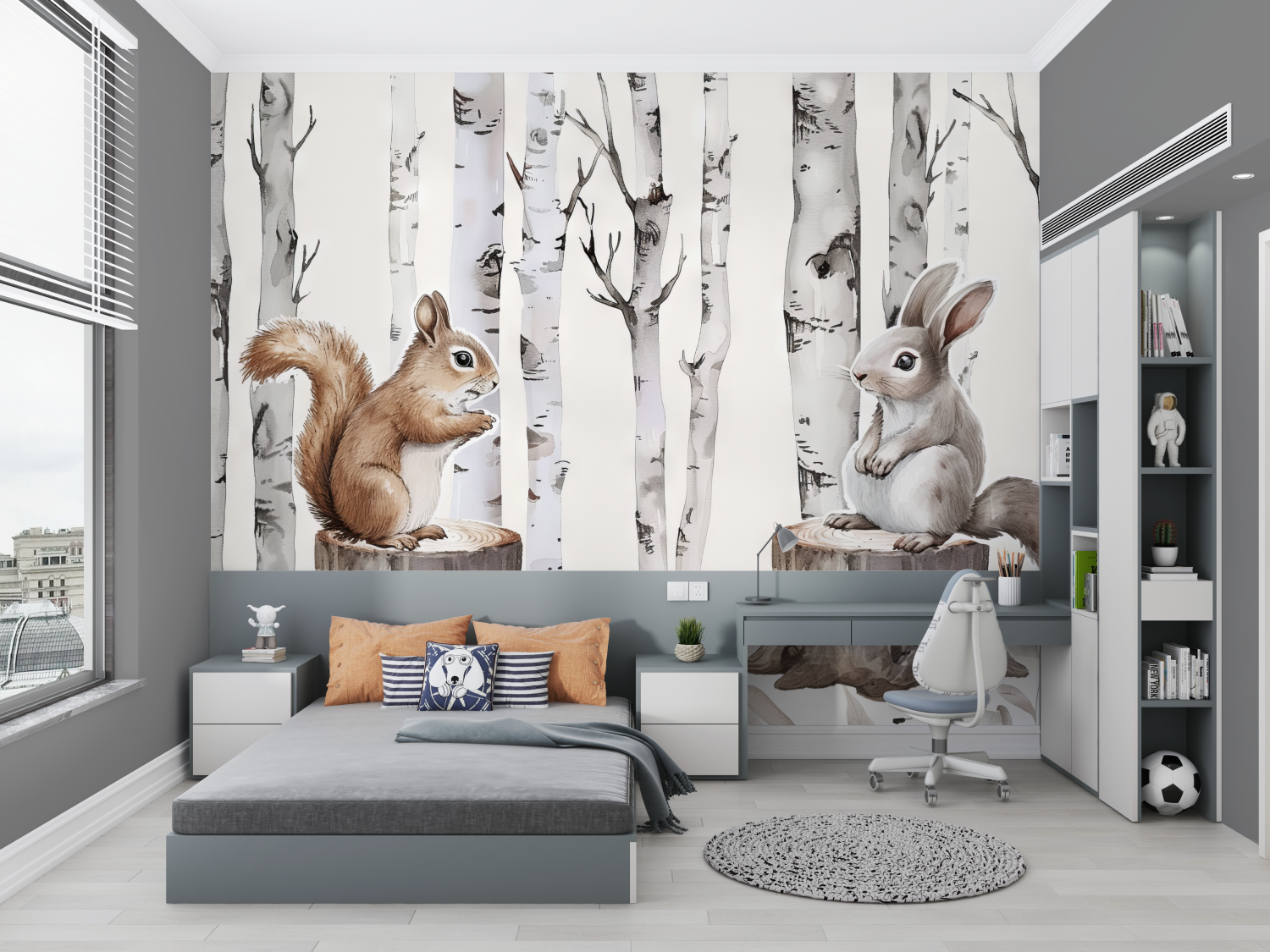 Kids' Forest Rabbit Wallpaper | Murals Wallpaper
