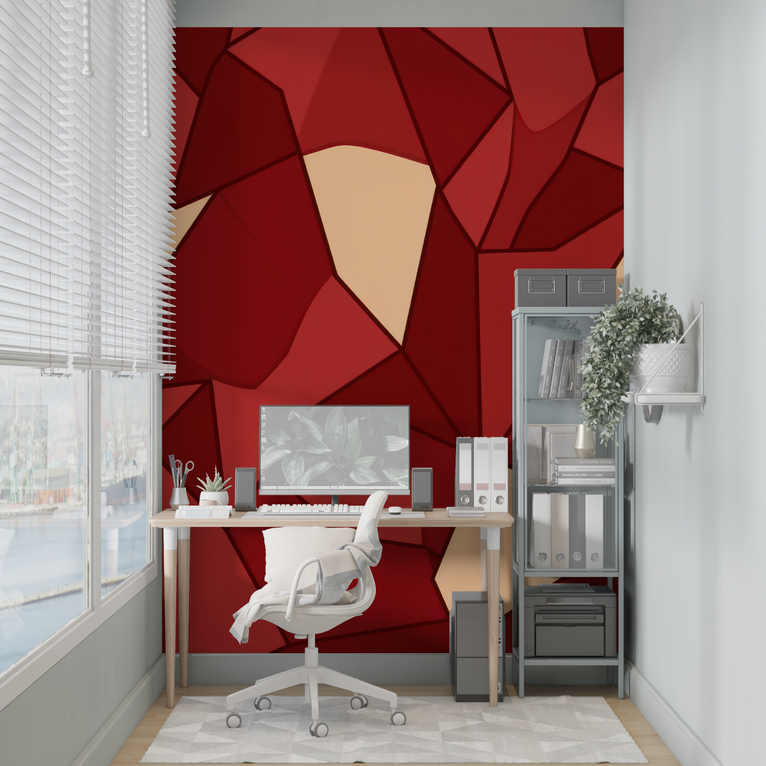 Geometric Red Wallpaper | Murals Wallpaper