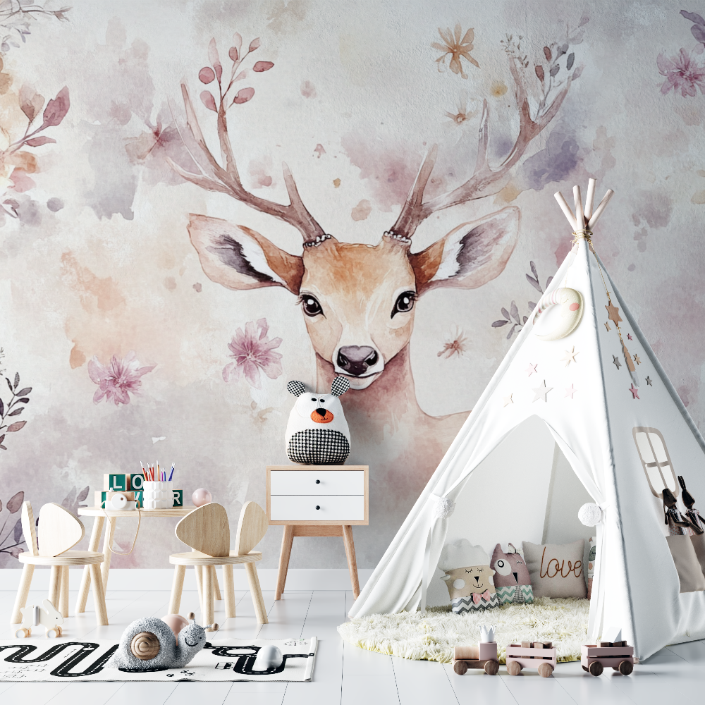 Tierisches Papier aus Cerf Couro...kleine Blumen-Zimmer für Babys