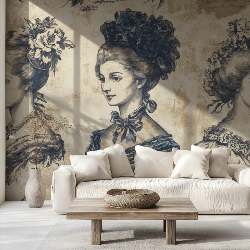 Tapete Vintage-Porträt-Canape-Tendenz