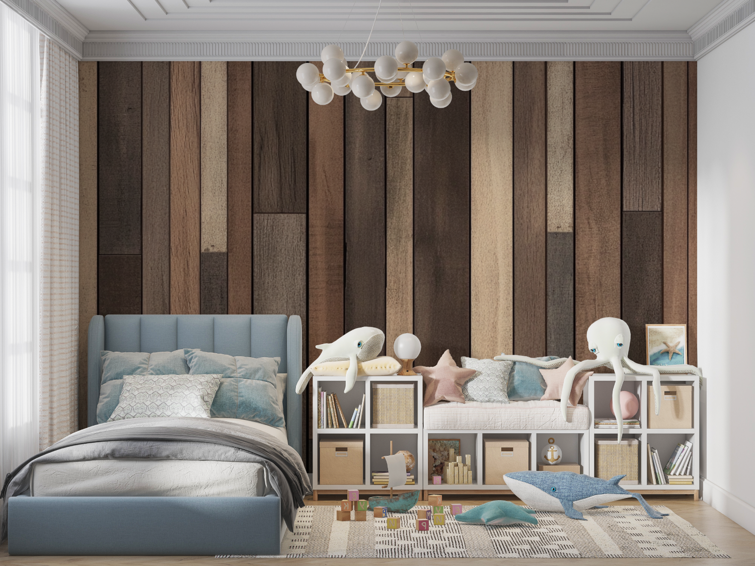 Natural Wood Slats Wallpaper | Murals Wallpaper