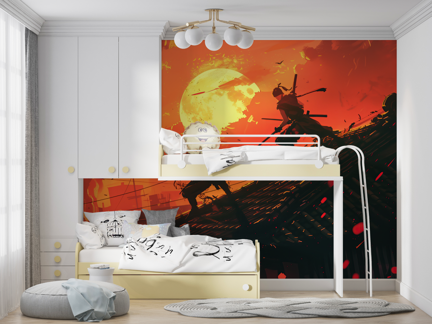 Anime Fire Combat Wallpaper | Murals Wallpaper