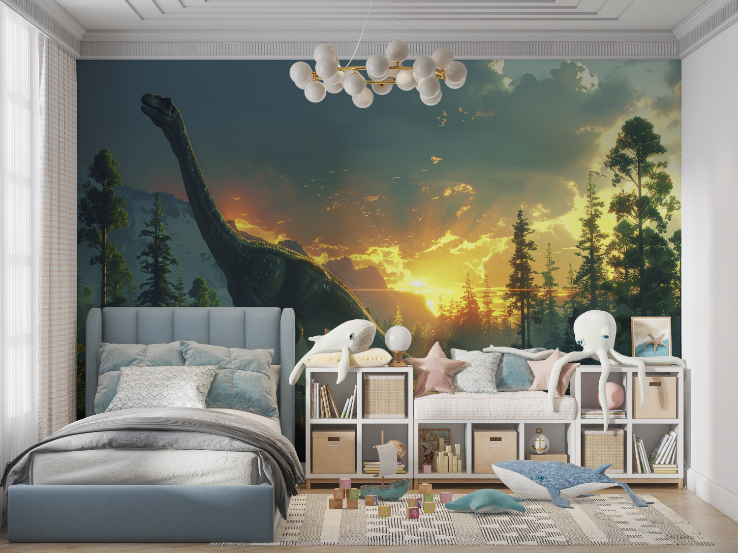 Peaceful Dinosaur Wallpaper | Murals Wallpaper