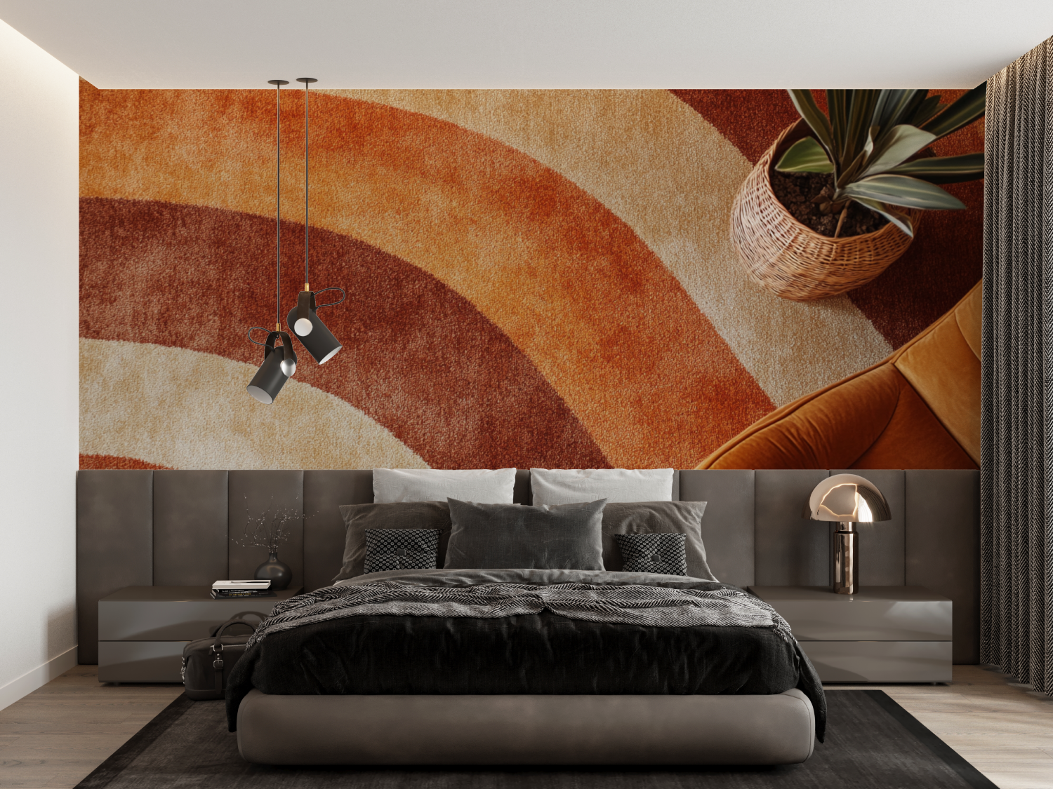 Terracotta 70s Style Wallpaper | Murals Wallpaper