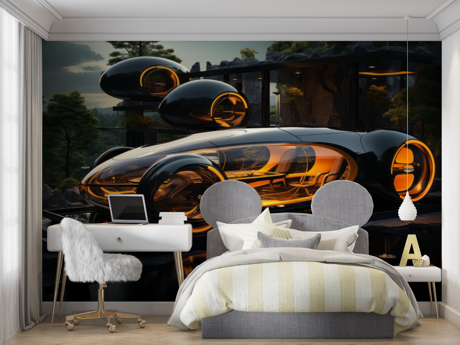 3D-Auto-Tapete für Zuhause | Wandbilder