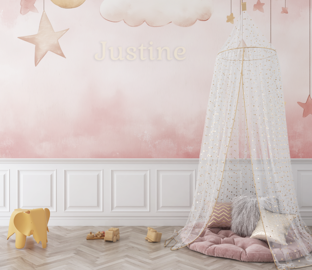 Rosa Vornamens-Tapete | Walls Mural