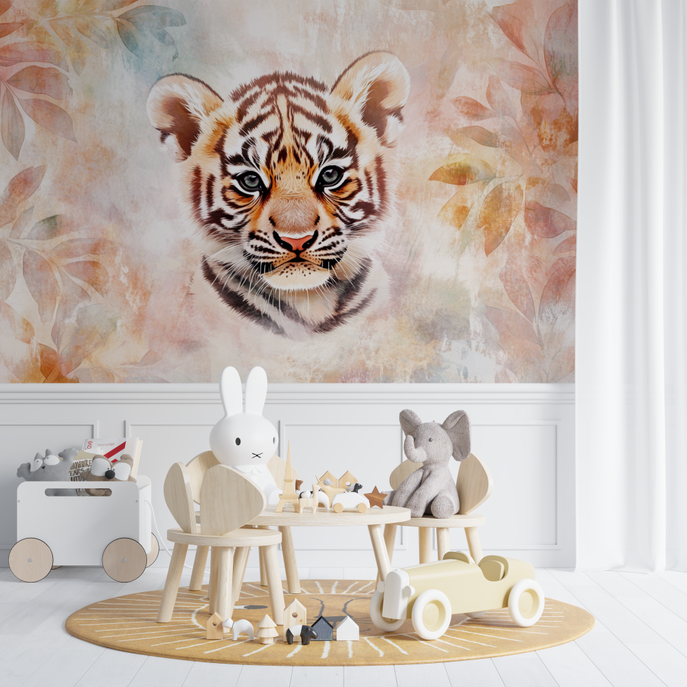 Tiger Tapete Babyzimmer Unisex | Wandbilder Tapete